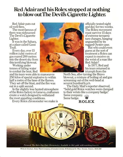 in which magazines did rolex advertise|red adair rolex.